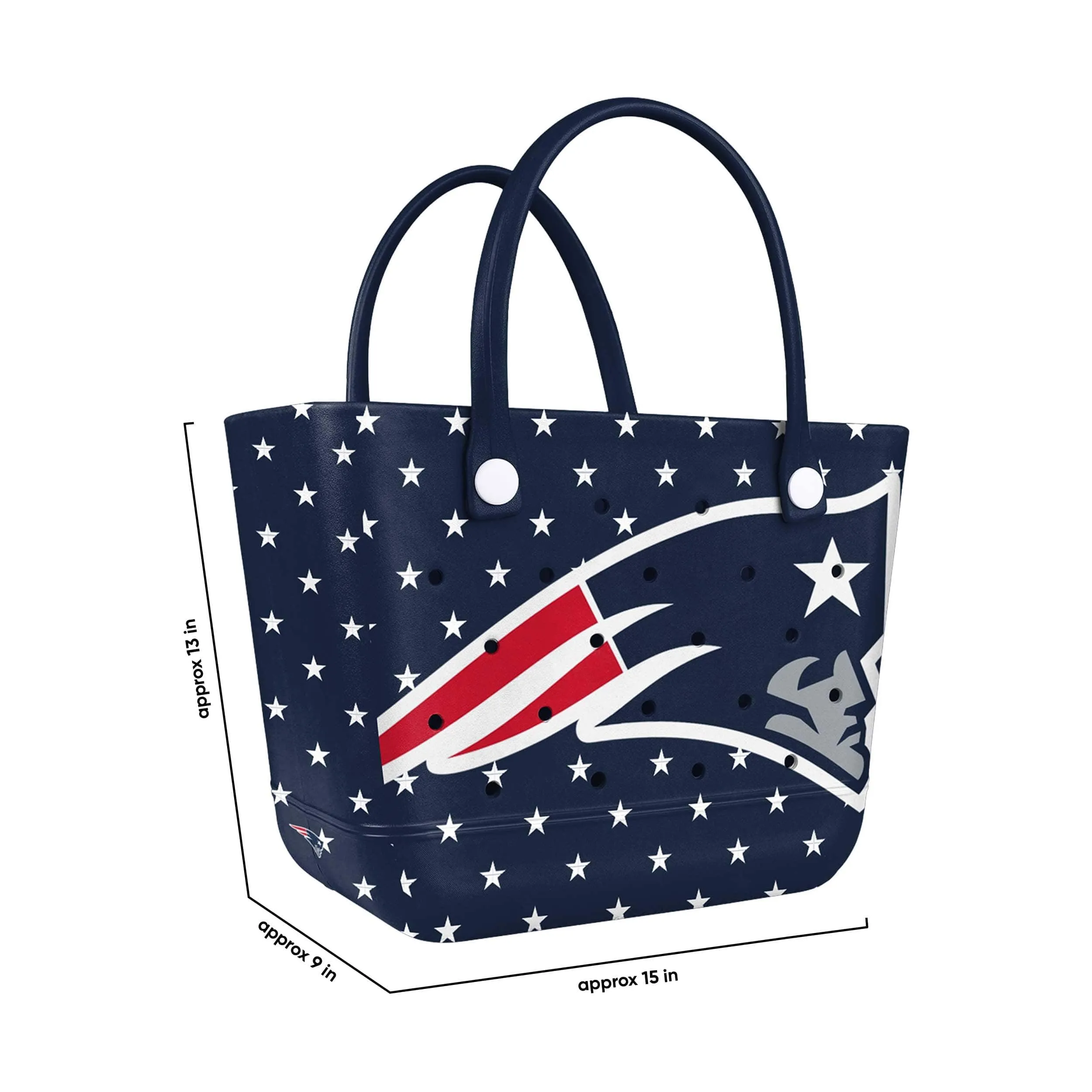 New England Patriots NFL Big Logo Mini Print Tailgate Tote Bag
