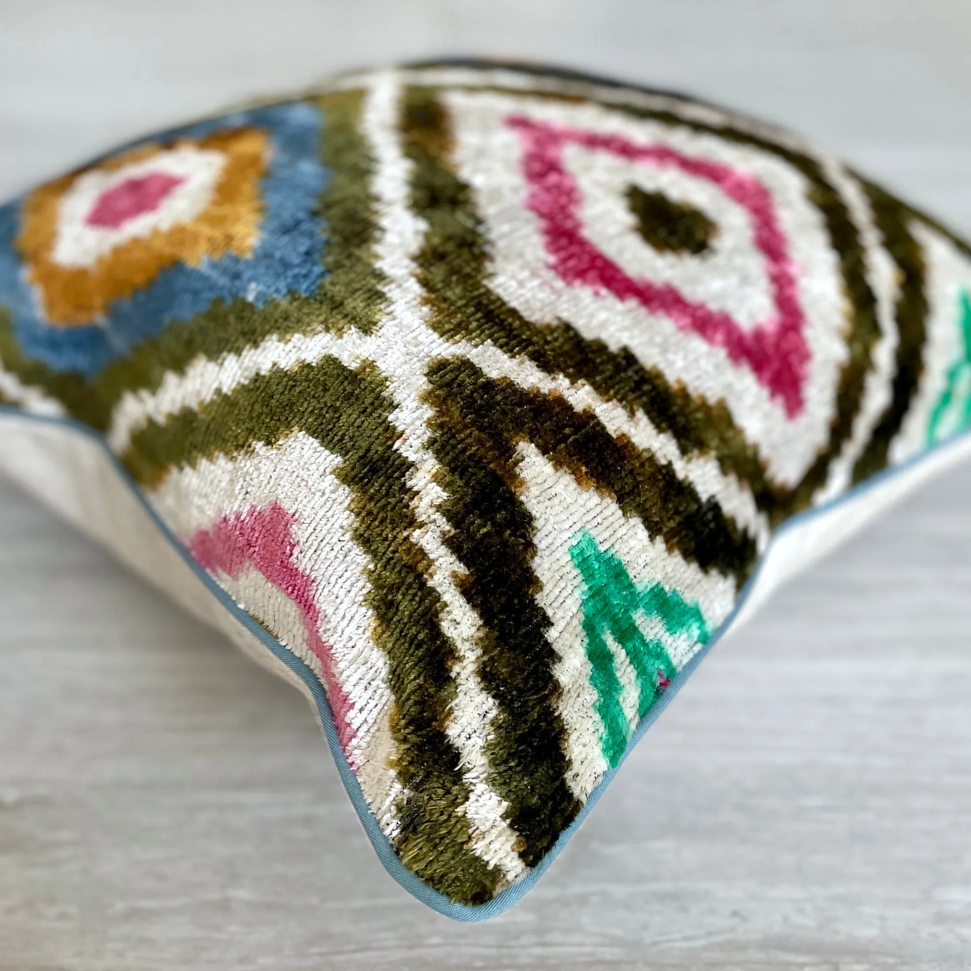 Velvet Ikat Cushion Aztec | Velvet Ikat Pillow Aztec