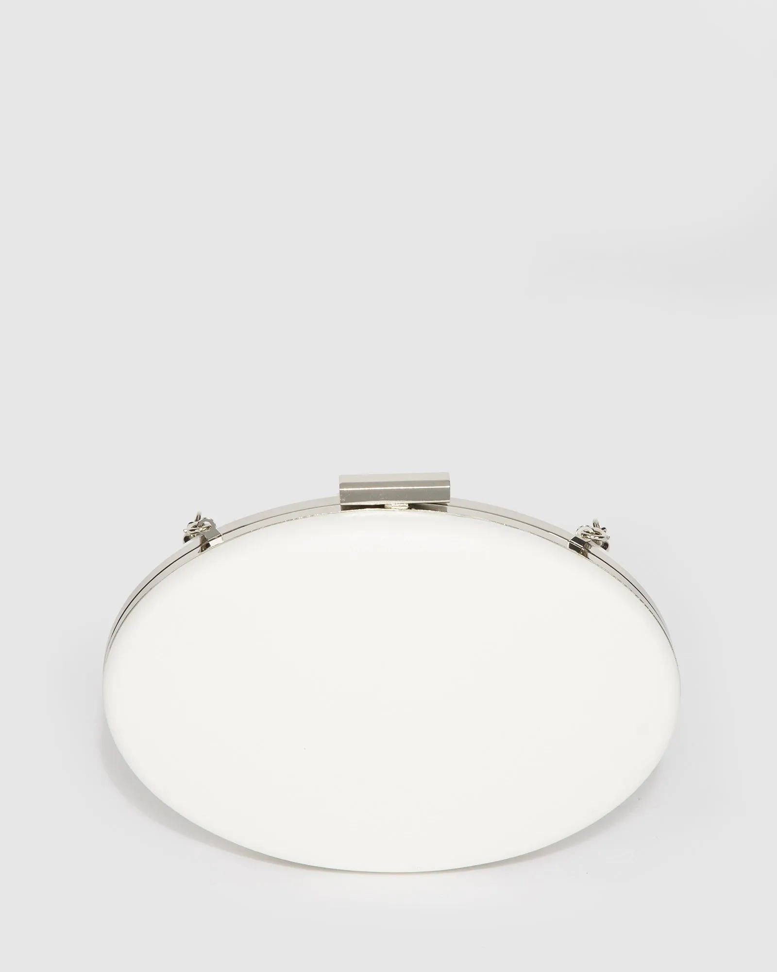 White Carmen Crystal Handle Clutch Bag
